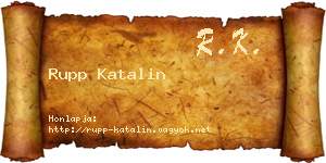 Rupp Katalin névjegykártya